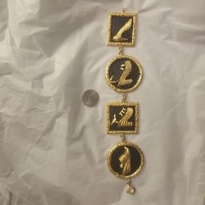 RARE HTF Vintage Salvatore Ferragamo Runway Statement Shoe Panel Bracelet